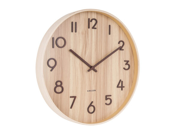 Horloge murale Pure Large en tilleul clair