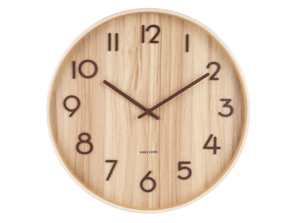 Horloge murale Pure Large en tilleul clair – Image 2