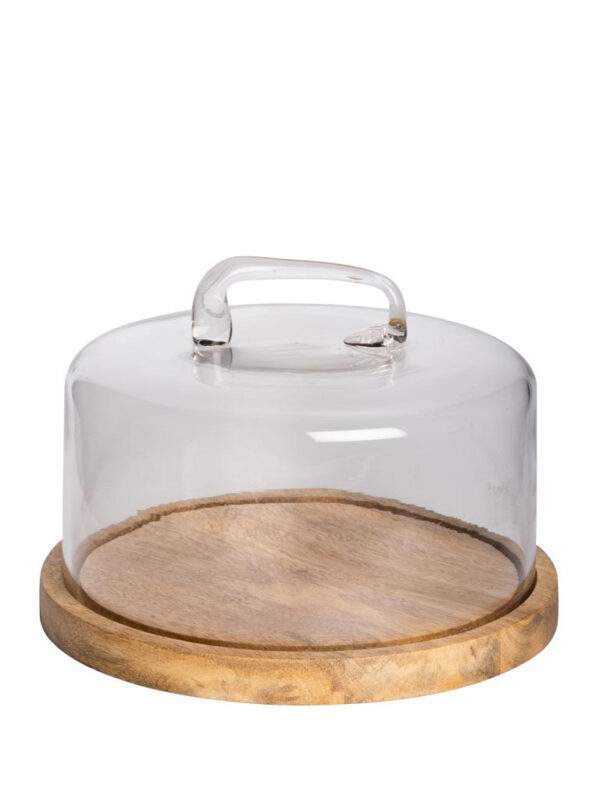 Cloche Et Plateau Anse Verre Artisanal